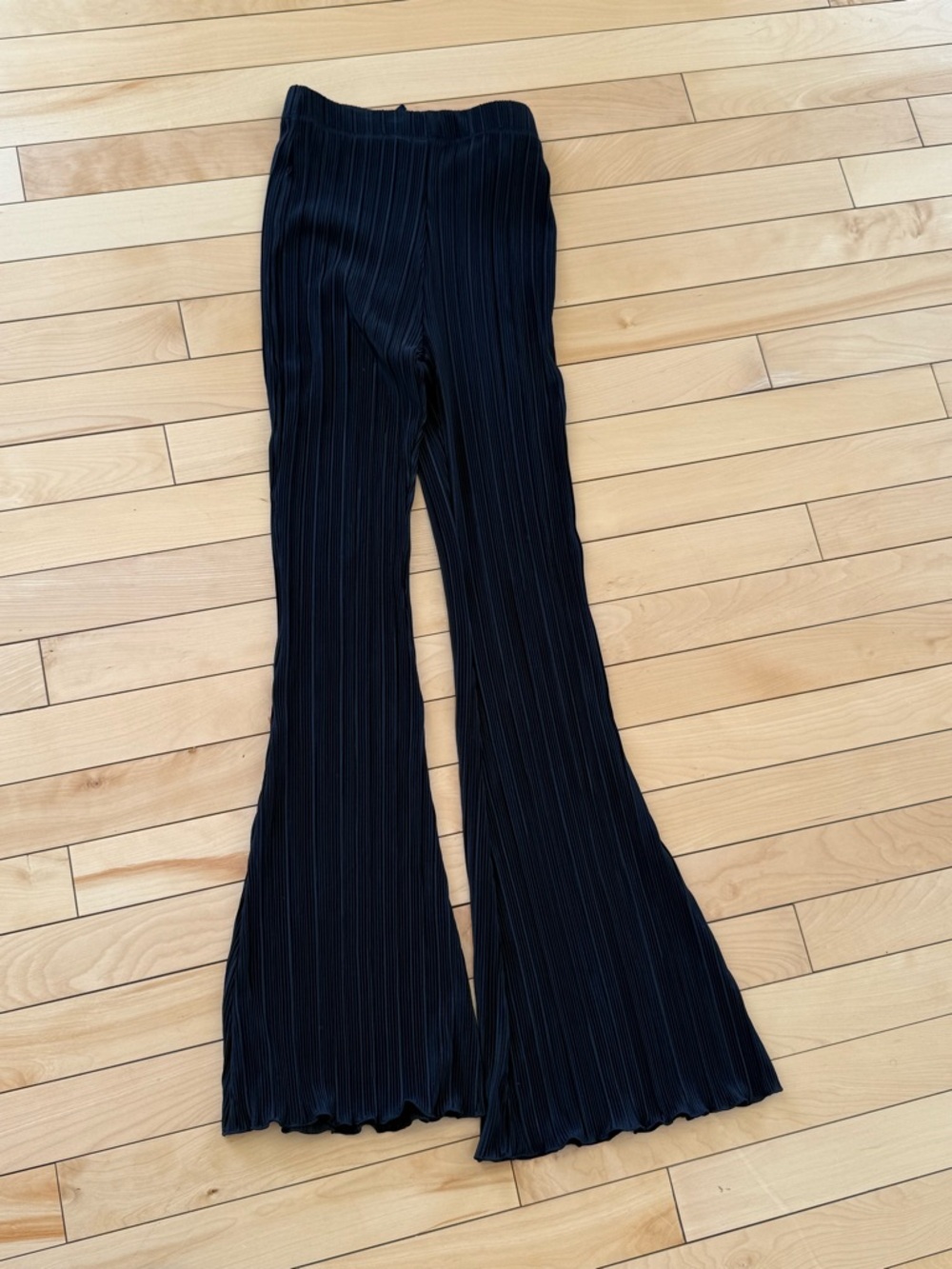 H&M Black Pinstripe Flared Pants